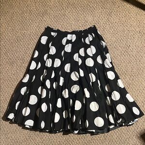 VTG Polka Dot Black and White Circle Skirt